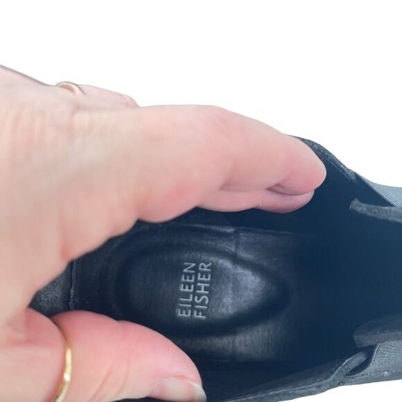 Eileen Fisher Vero Cuoio Women's Black Suede Leather Boots Size 9 - Picture 3 of 10